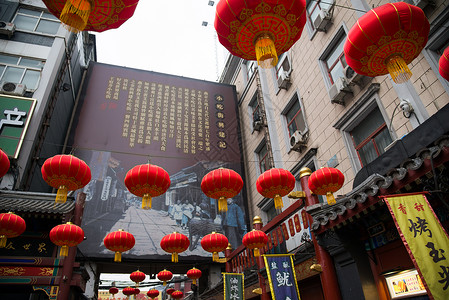 建筑外部主题食品北京王府井小吃街背景图片
