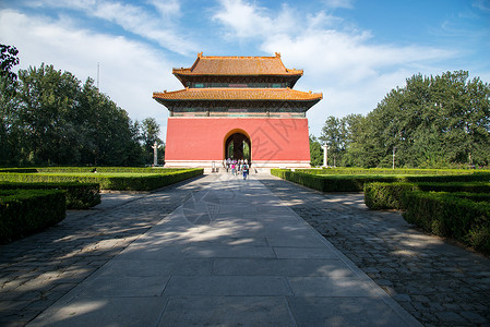 定陵古老的彩色图片旅行北京十三陵背景