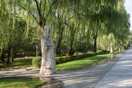 雕像草地无人北京十三陵背景图片