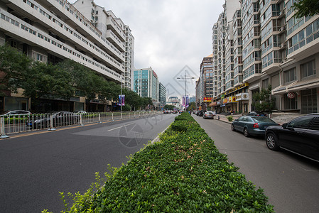 阴天马路购物中心摄影金融区北京金宝街背景