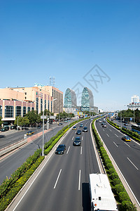 建筑外部机动车路北京西直门建筑群图片