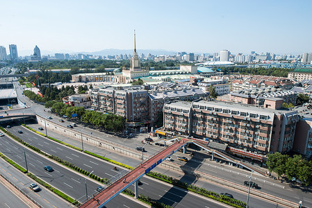 高视角人造建筑街道北京西直门建筑群图片