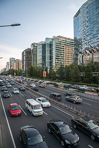 市区公路首都北京东直门高清图片