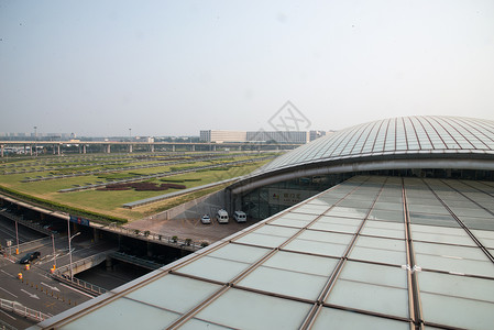 户外建筑外部摄影北京首都机场图片