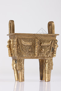 摄影远古的人造物铜鼎高清图片