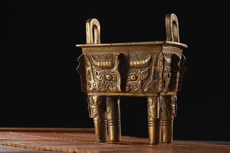 古代香炉雕塑古代文明摄影铜鼎背景