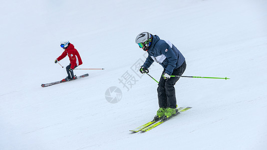 滑雪鸡仔内蒙古冬季冰雪运动背景