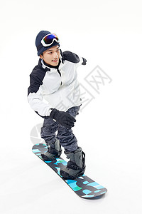 男青年单板滑雪背景图片