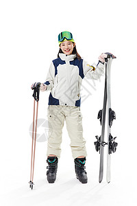 年轻美女滑雪形象图片
