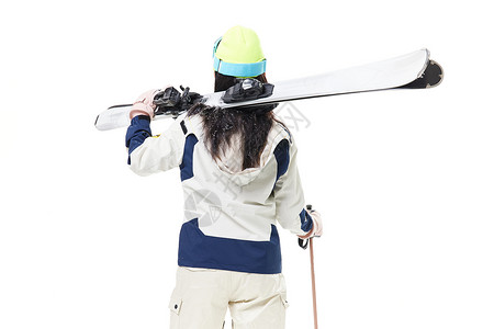 滑雪美女背影形象图片