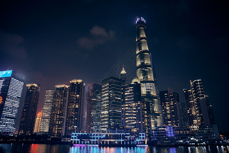 上海浦江城市建筑夜景图片