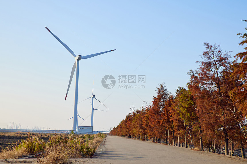 大风车风力发电设施图片