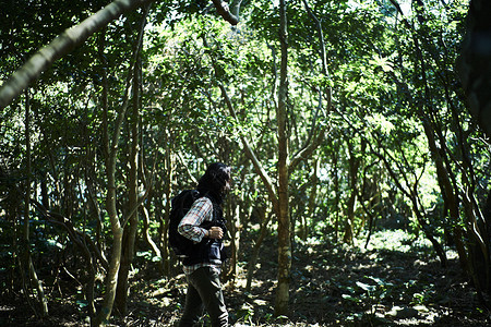 丛林冒险探索自然的男人图片