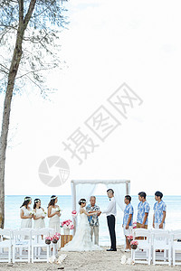 幸福海滩婚礼聚会照片图片