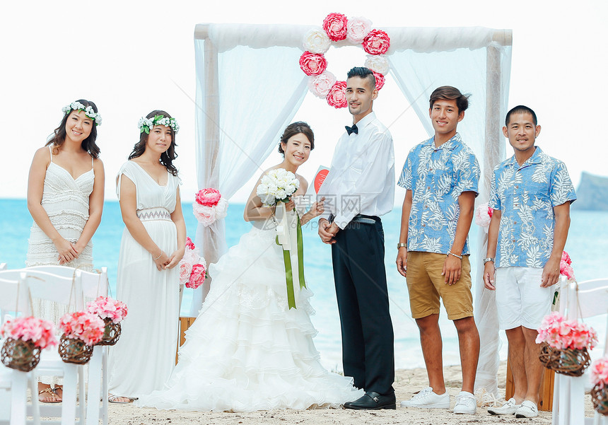海滩婚礼聚会照片图片