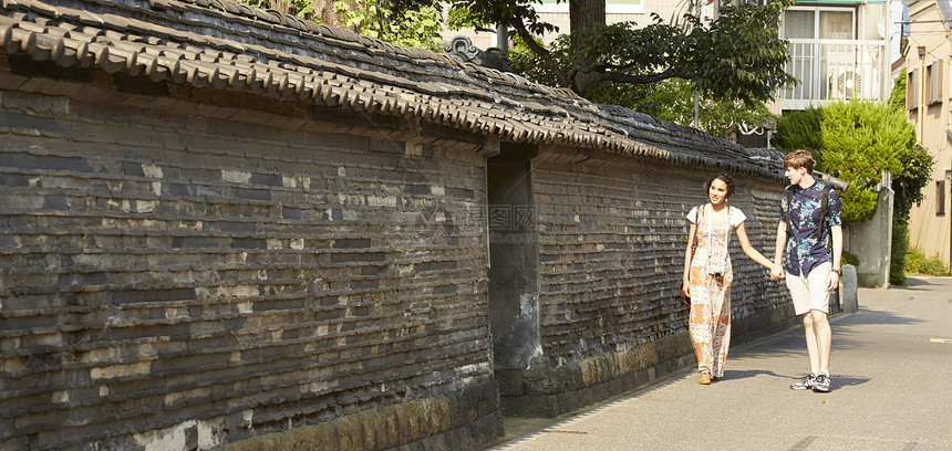 朋友异夫妇假日tanoyachi外国人tsukiji篱笆做观光图片