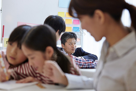 补习班老师在指导学生学习图片