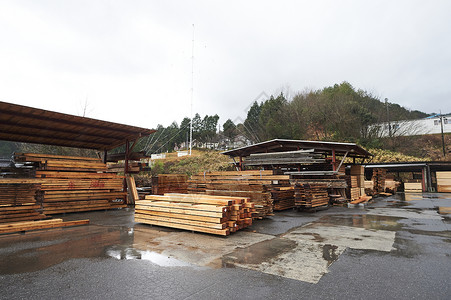 整齐排列的木材图片