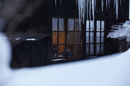 冬天私人住宅雪景照图片