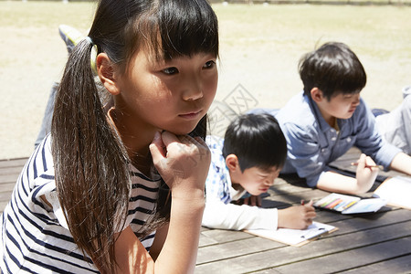 儿童日本人农村森林学校小学生图片