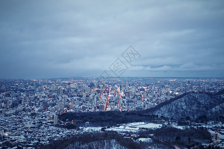 冬季夜晚的札幌背景图片