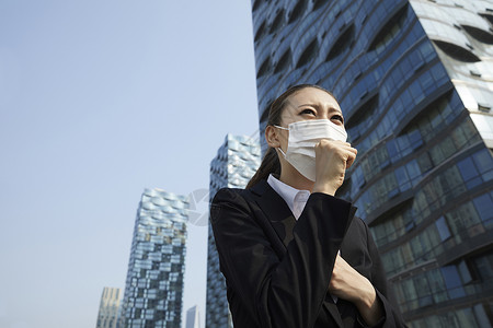 适合成人建筑物仁川市延苏古松岛女商人背景图片