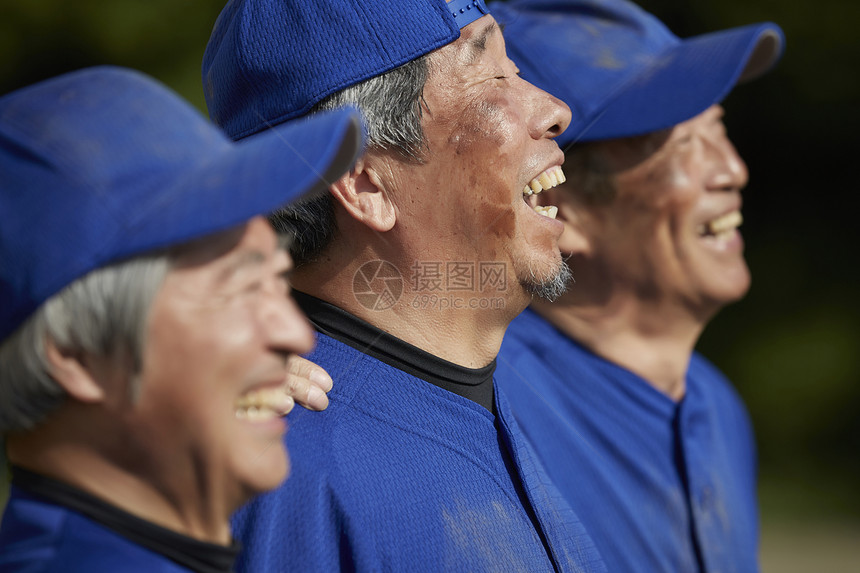 集合团队老年人高级草棒球图像图片