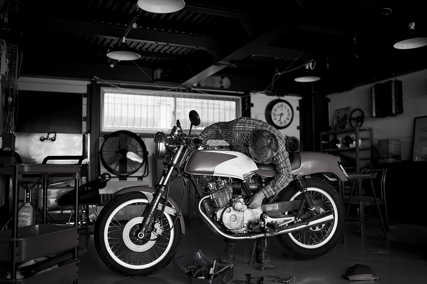 车库里的摩托车图片