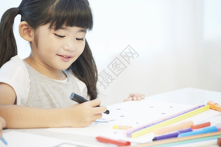 小女孩画儿童画背景图片
