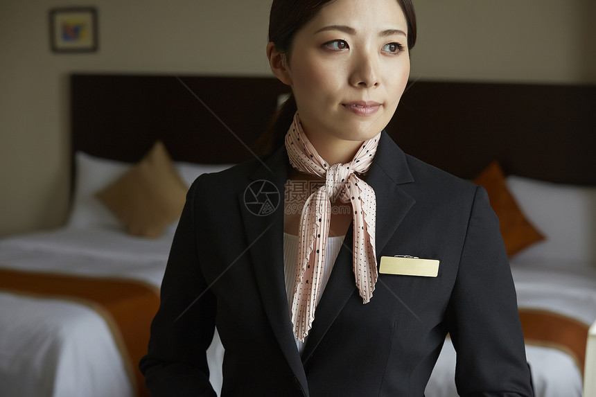 美丽美干净在酒店工作的女图片
