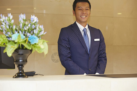 单人服务业作品在酒店接待处工作的人图片