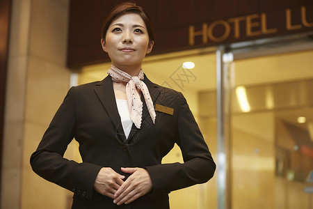占有旅馆女人在酒店工作的女背景图片