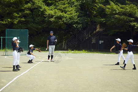 学习棒球的小孩练习打棒球图片