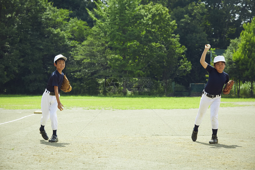 新鲜全体青春练习少年棒球投球的孩子们图片