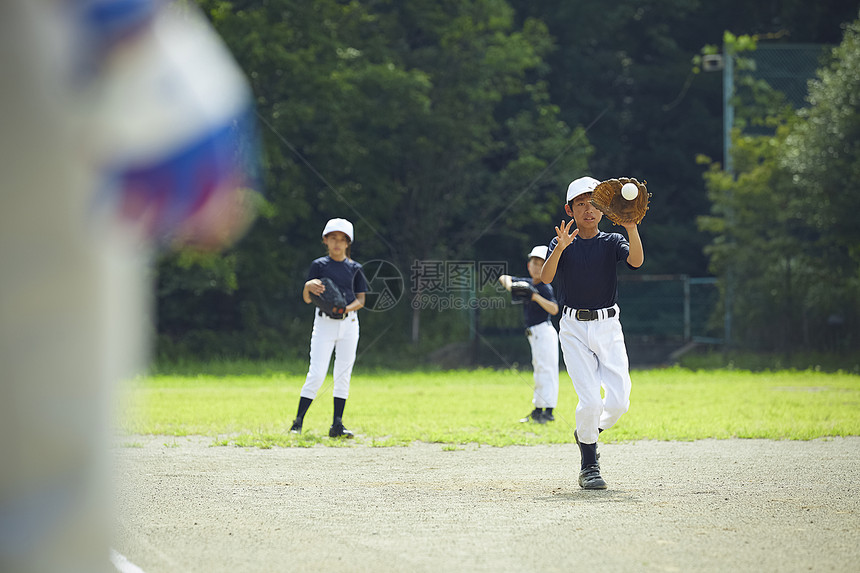 田地看守健身少年棒球练习比赛防守图片