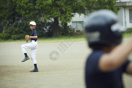 制服大的训练运动练习男孩棒球比赛投手背景