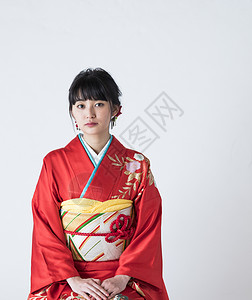 传统日式和服美女形象背景图片