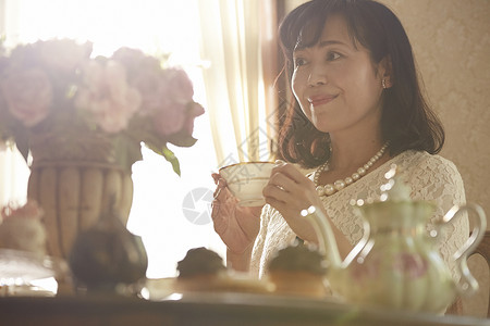 住宅的人物红茶优雅的下午茶时间图片