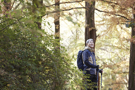 户外登山探险的中年男子背景图片