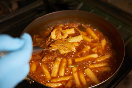 厨房食物烹饪特写图片