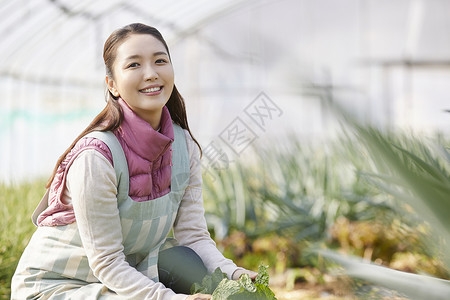 大棚里的女生形象图片