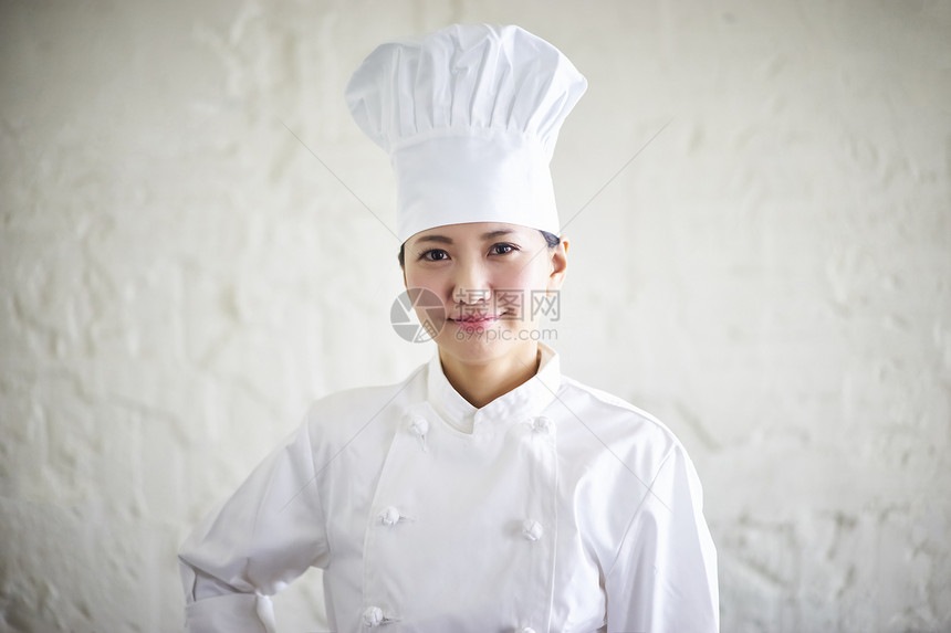 笑脸厨师肖像女人图片