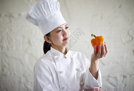 文稿空间厨师服手工艺人厨师肖像女人图片