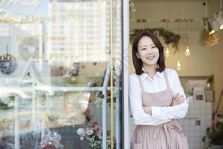 分庭律师成立非常小花店年轻女子韩国人图片