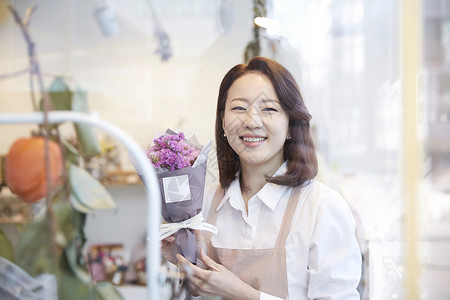 打破新生代成立花店年轻女子韩国人背景图片