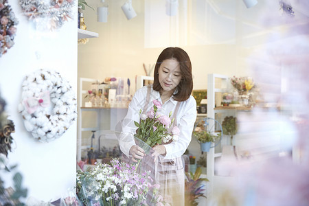 分钟考试秘书花店年轻女子韩国人图片