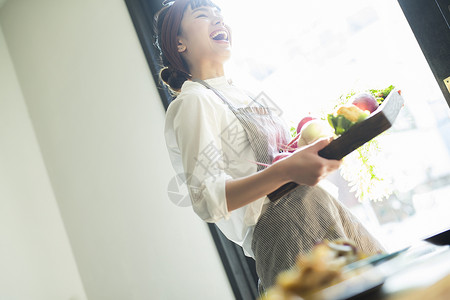 店内文稿空间库存在咖啡馆工作的妇女食品业务图片