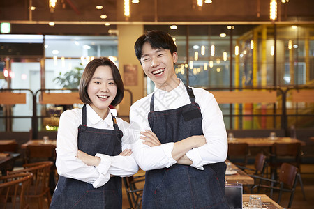分钟信心亚洲人餐厅服务员女服务员职业韩语图片