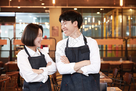 同事韩国人在内餐厅服务员女服务员职业韩语图片