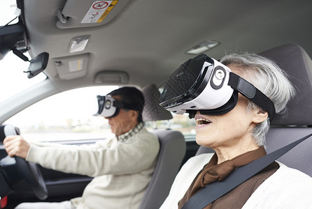 VR看车驾驶六十年代肖像高级司机vr背景